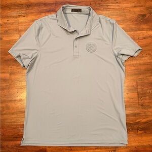 G/Fore G4 Golf Shirt Polo Sleeve Logo Embossed XLarge Blue Polyester MSRP $120